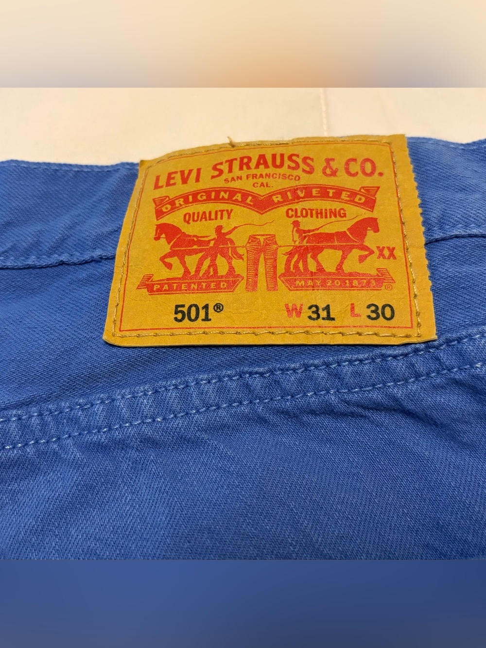 Levi's 501 Original Fit Jeans Cornflower Blue (W31 x L30) Hipster GenX
